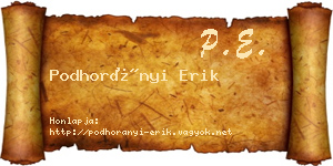 Podhorányi Erik névjegykártya