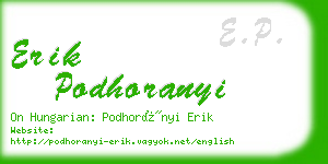 erik podhoranyi business card